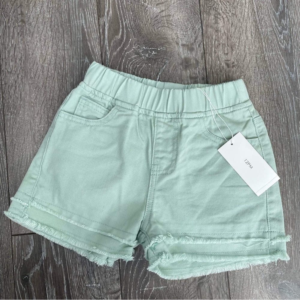 12 pm girls cut of shorts raw hem mint size medium NEW